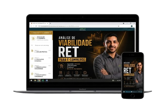 Mockup do curso Análise de Viabilidade RET para E-commerce — DEFIP
